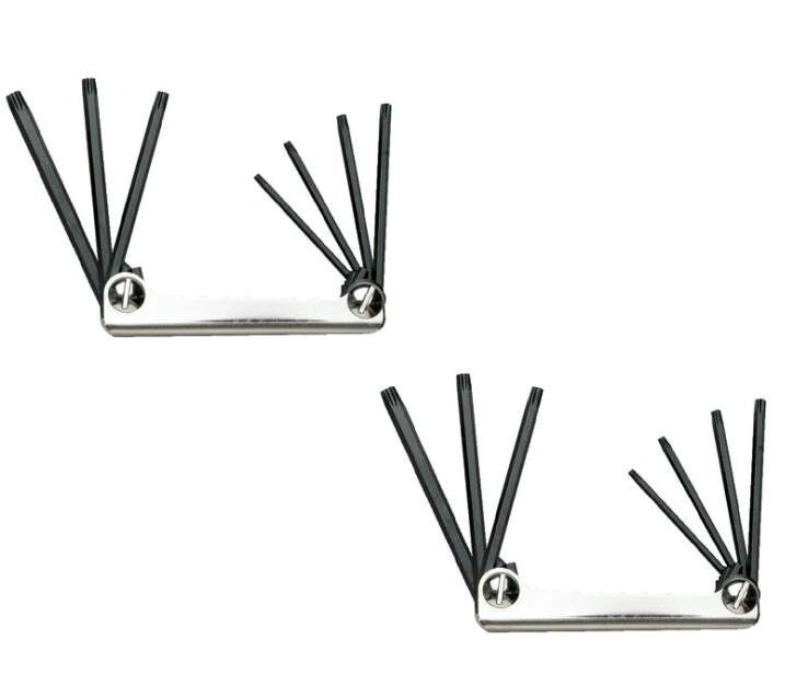 set kit chiavini Torx 8IN1 forati tascabili pieghevole T 10 15 20 25 27 30 40 45