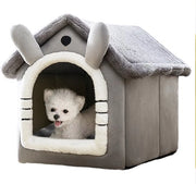 Casa per cani - Casa per gatti - Nido per gatti - Casa per animali - Casa per cani per interni - Rimovibile e lavabile - Grigio - Dimensione L