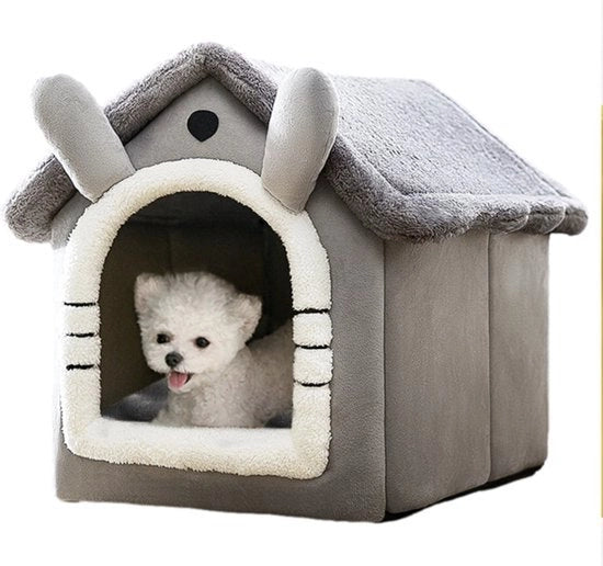 Casa per cani - Casa per gatti - Nido per gatti - Casa per animali - Casa per cani per interni - Rimovibile e lavabile - Grigio - Dimensione L