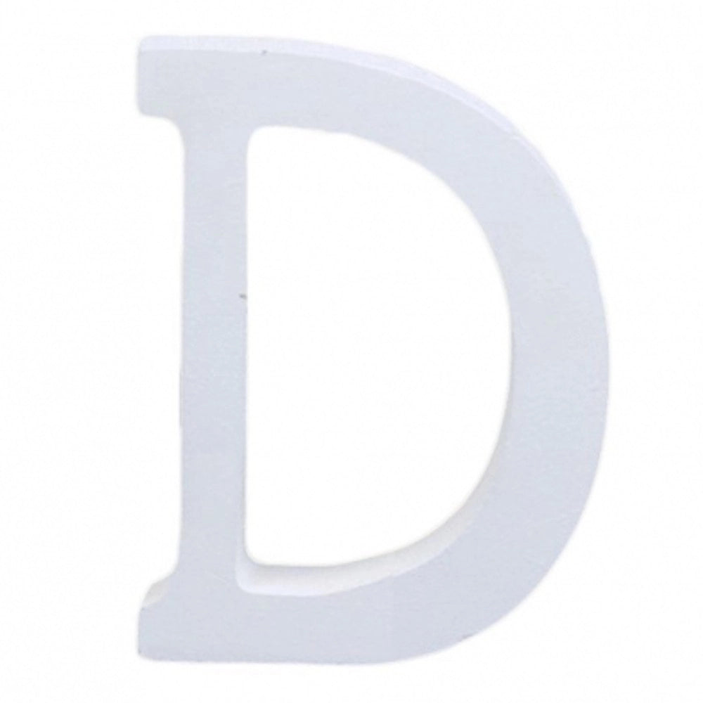 Trade Shop - Lettere Alfabeto Lettera D In Legno Bianco H 11 Cm Decorazione Arredo Wedding -