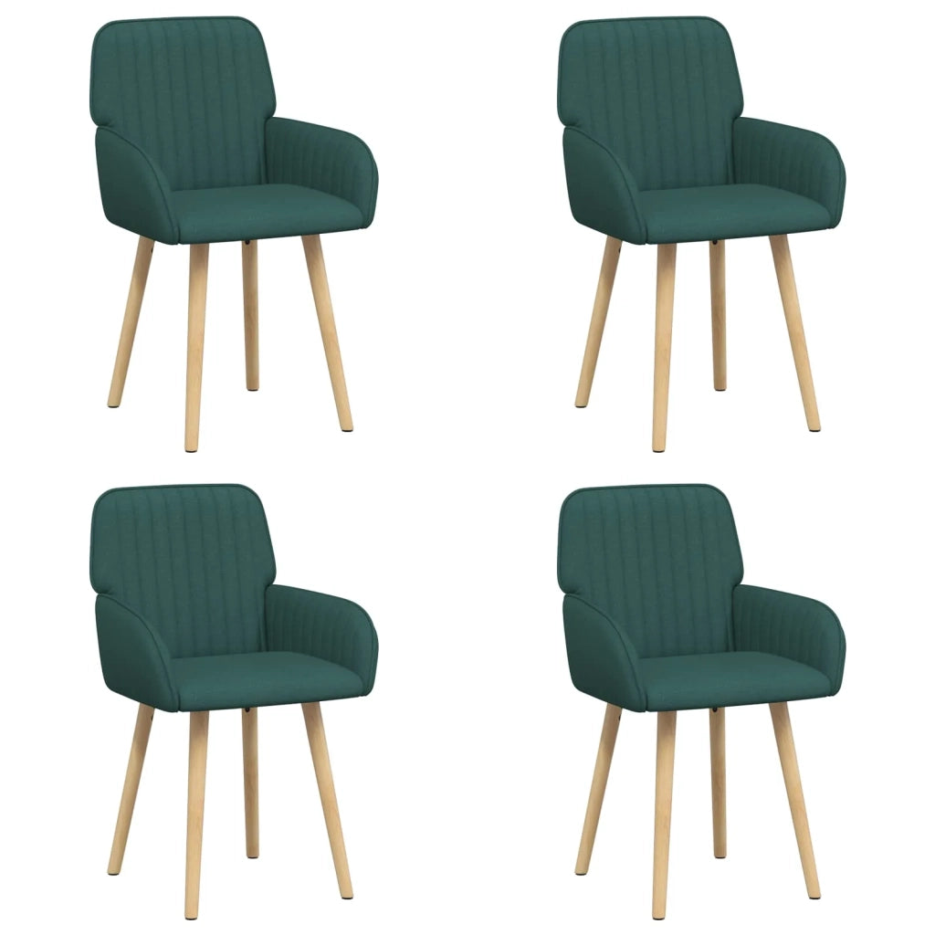 Sedie da pranzo 4 pz Tessuto Verde Scuro 56,5 x 50 x 87,5 cm 3428197