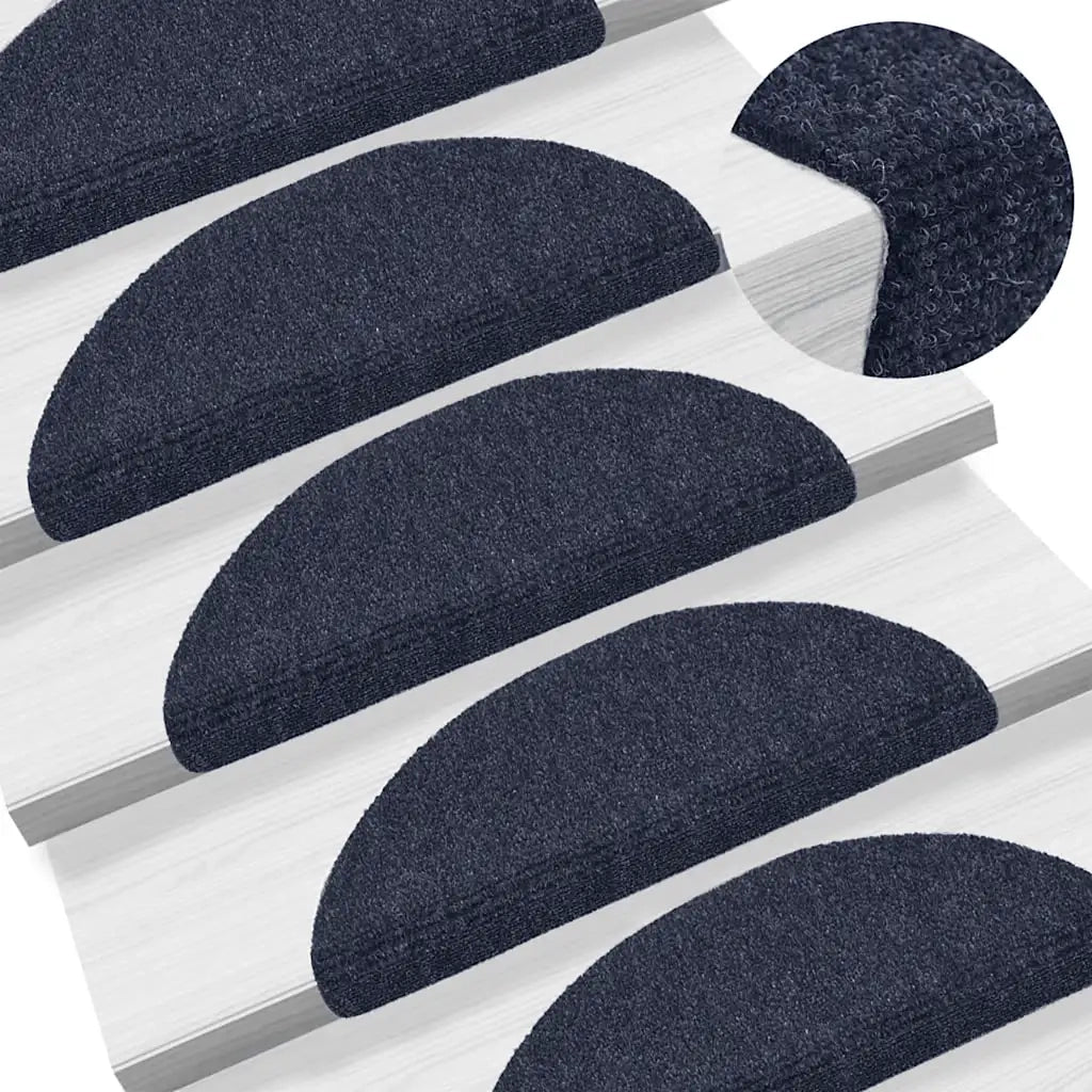 Tappetini per scale autoadesivi 30 pz | Gradini per Scale 56x17x3 cm blu semicircolari
