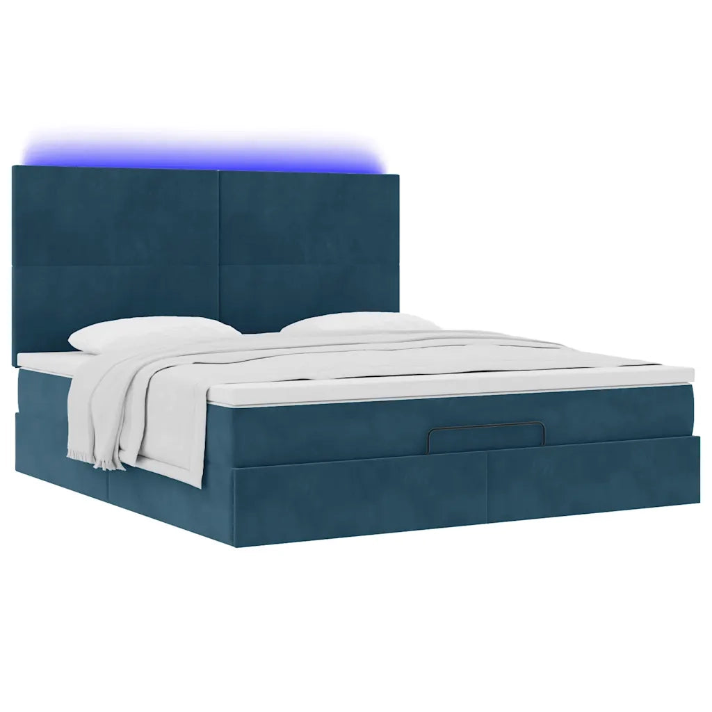 Struttura Letto Pouf con Materassi 180x200 cm Velluto 3314268