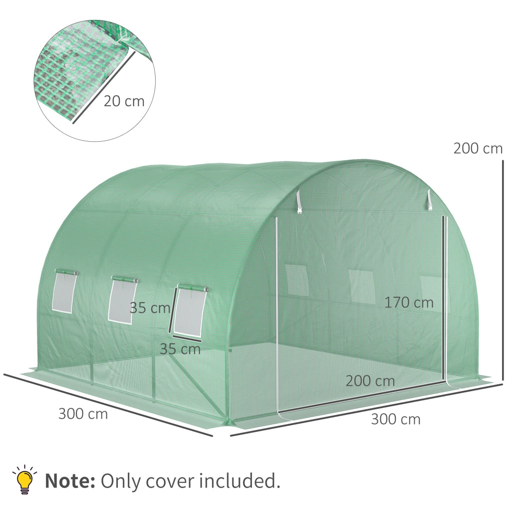 Tenda da giardino 3x3x2 m ¨C zephmum ¨C verde, robusta, 6 finestre e porta