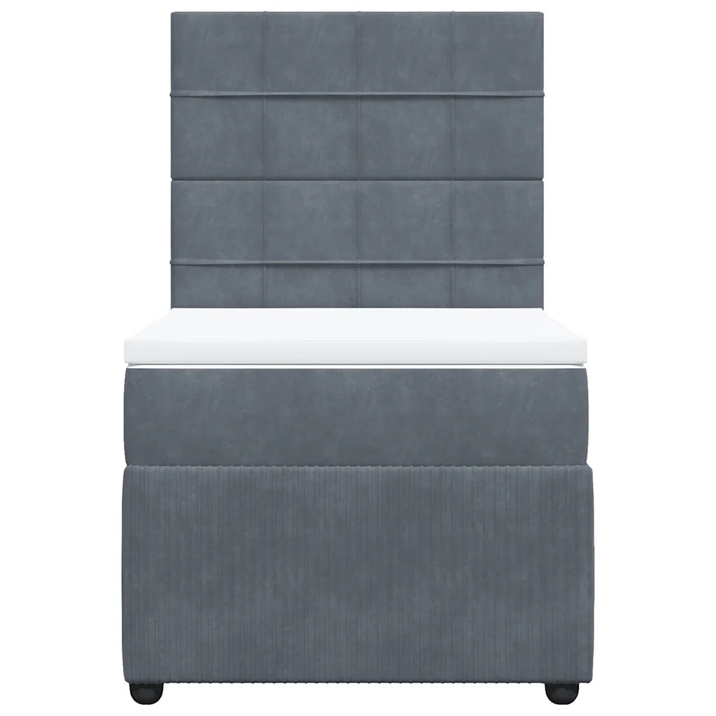 Giroletto a Molle con Materasso Grigio Scuro 90x190 cm Velluto 3292215