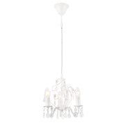 Lampadario di cristallo 40 watt metallo e plastica bianca 03_0002812