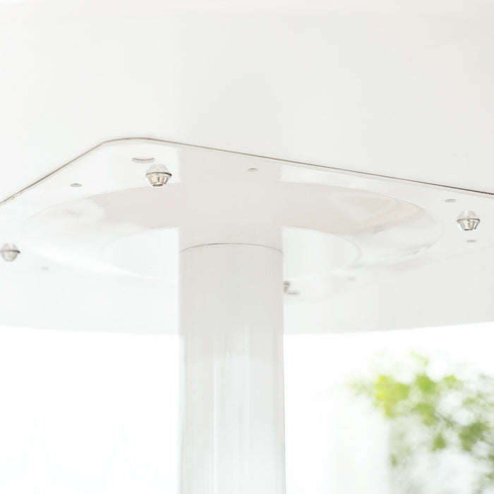 Tavolino Ø70x75 cm in MDF e Acciaio Bianco