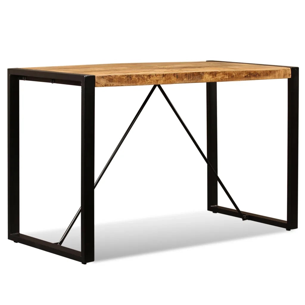 Tavolo da Pranzo in Legno Massello di Mango Grezzo 120 cm 243996