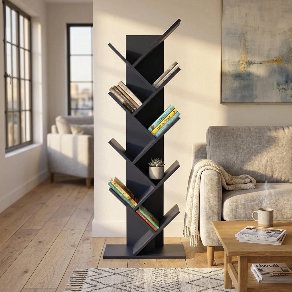 Libreria Moderna di Design in Legno Composito cm 50x25x141 5 - JEFF
