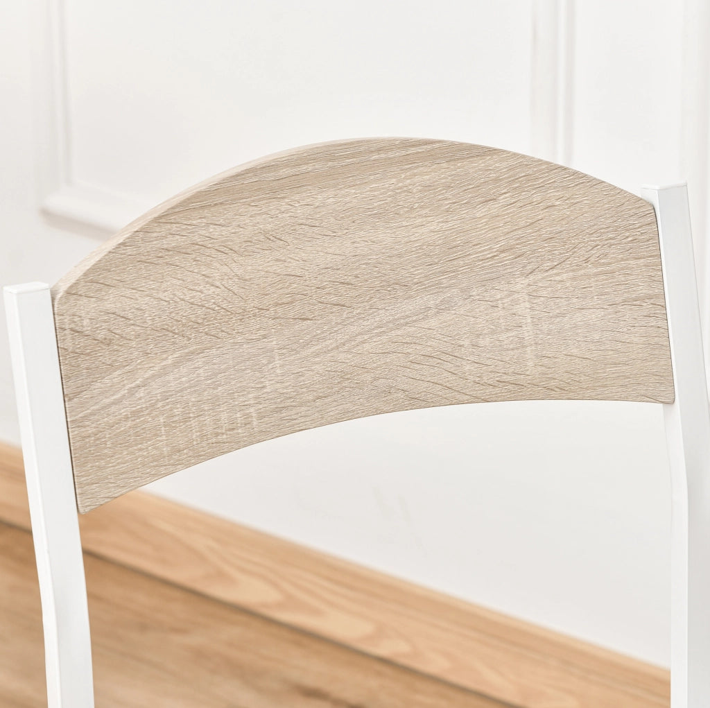 Set da pranzo 5 pezzi in MDF e acciaio grigio chiaro