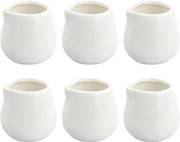Set di secchielli in ceramica - 6 pezzi - bianchi - 100 ml