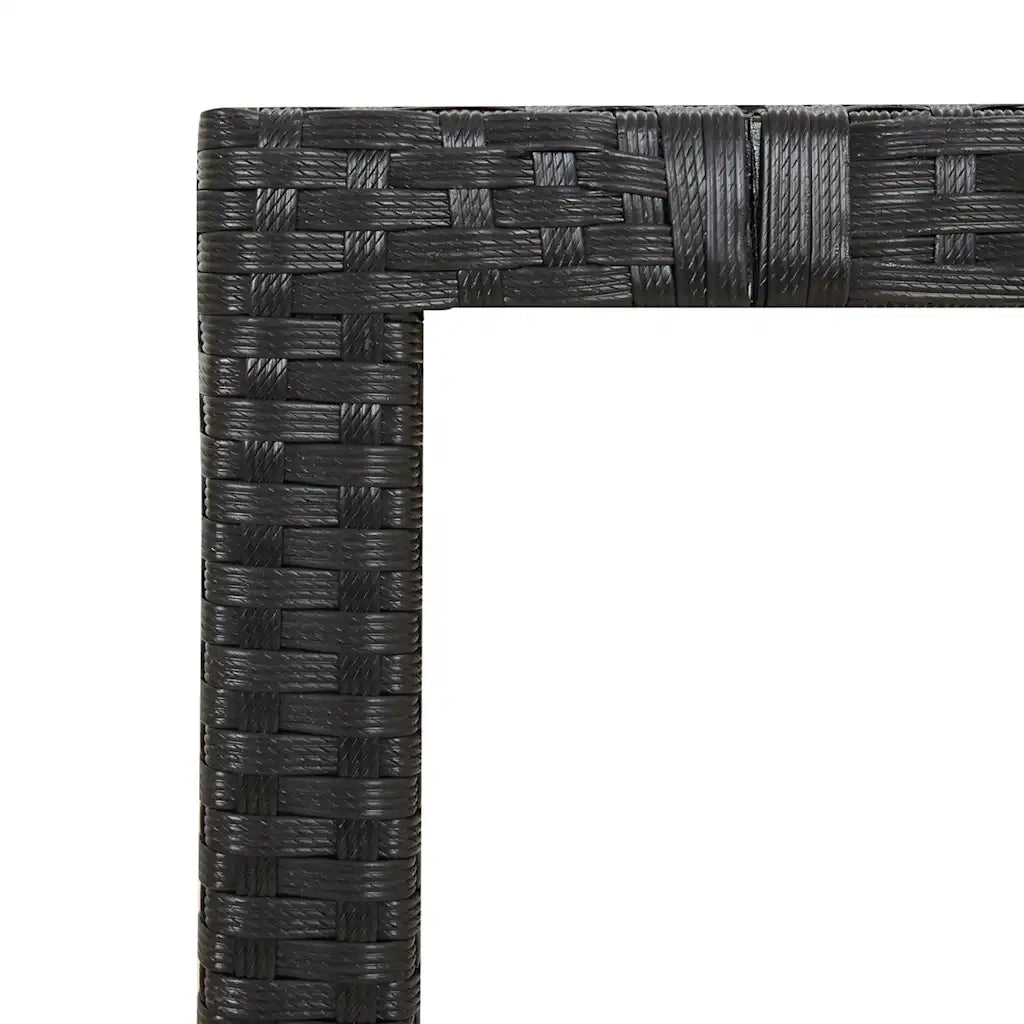 Set da BistrÃ² da Giardino 7 pz con Cuscini Nero in Polyrattan
