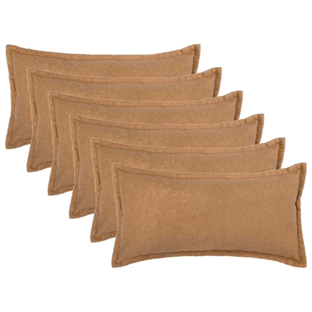 Federa 6 pcs HOUTEN Beige 40 x 70 cm Bouclé 917849