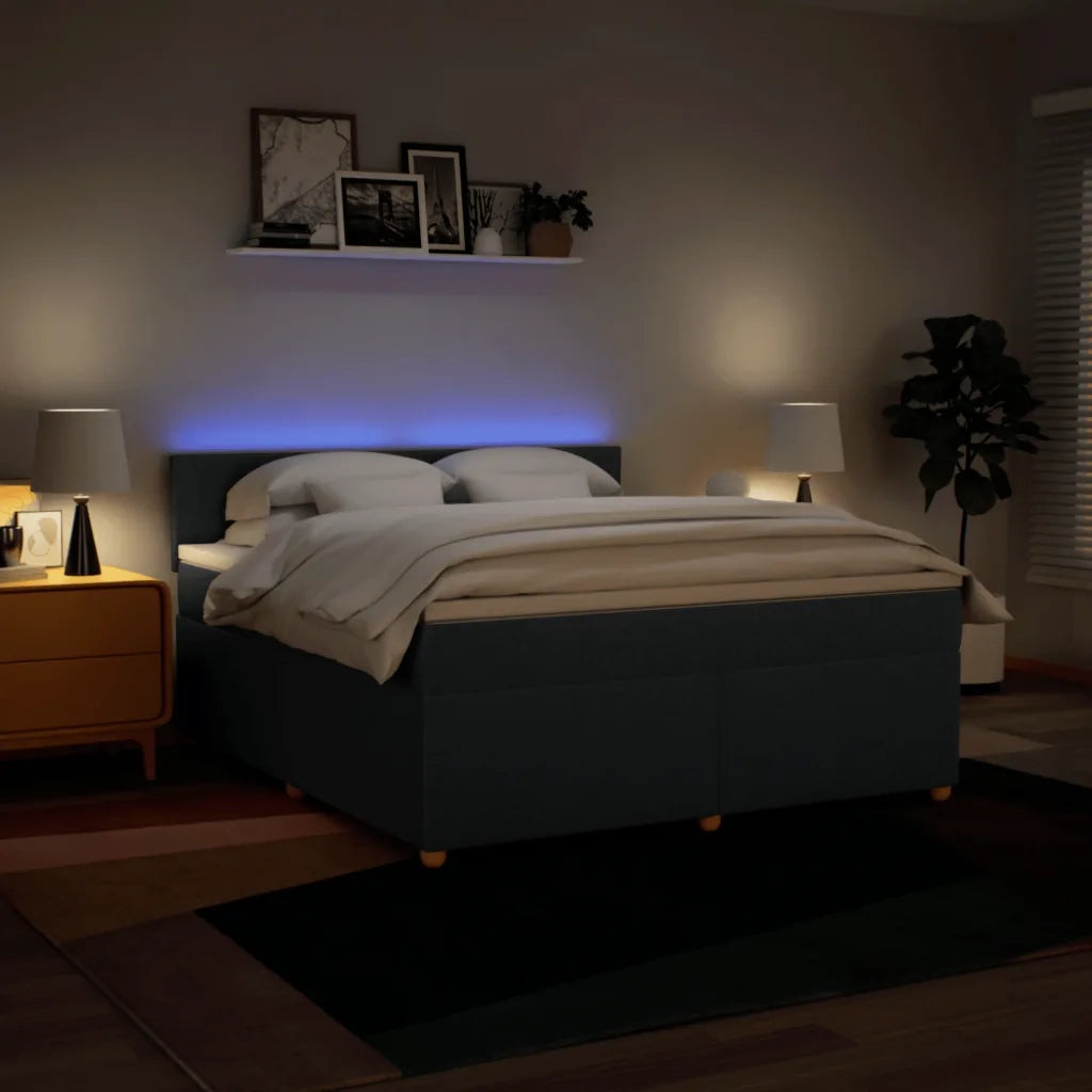 vidaXL Giroletto a Molle con Materasso Blu 180x200 cm in Tessuto