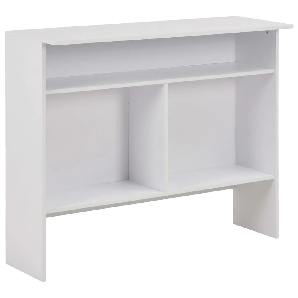 Tavolo alto da bar/bistrot con 2 piani bianchi 130 cm 0902036