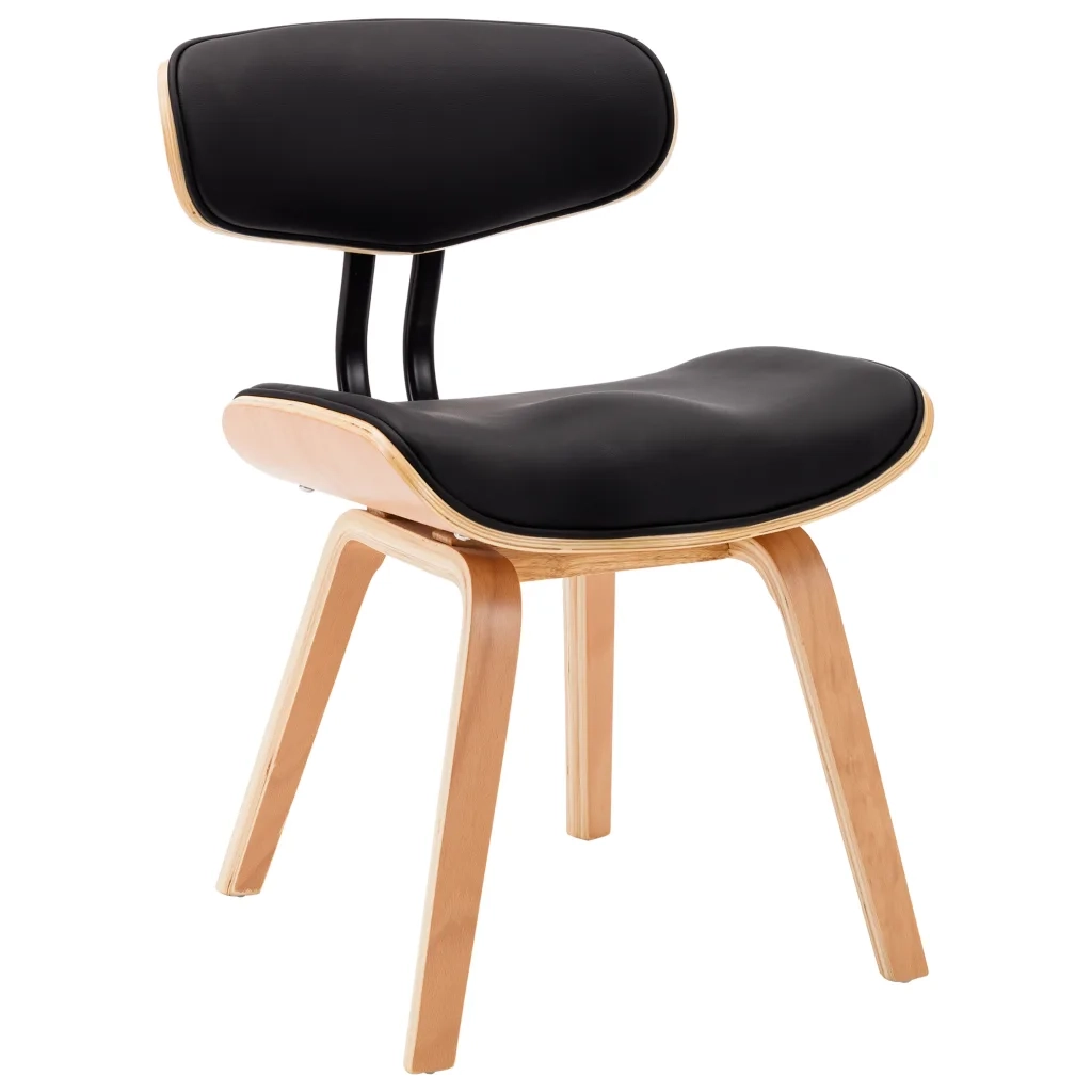 Sedie da Pranzo 2 pz Nere in Legno Piegato e Similpelle cod mxl 23914