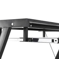 Scrivania Angolare Moderna Nera Dritta Postazione da Lavoro per Computer con Vano Tastiera MDF, Metallo a forma di L: 130L x 130P x 73.5A cm  dritta: 210L x 50P x 73.5A cm Nero