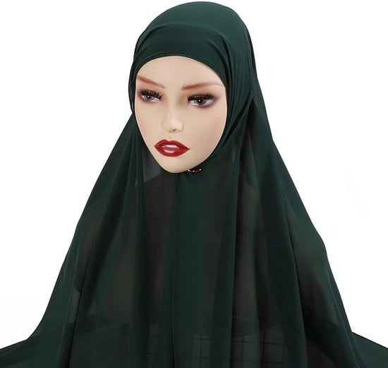 Chiffon Sjaal Effen Colore Bolla per Donne - Cappuccio a Cappuccio Lungo e Avvolgibile - Accessorio Tendenziale per Ragazze Musulmane