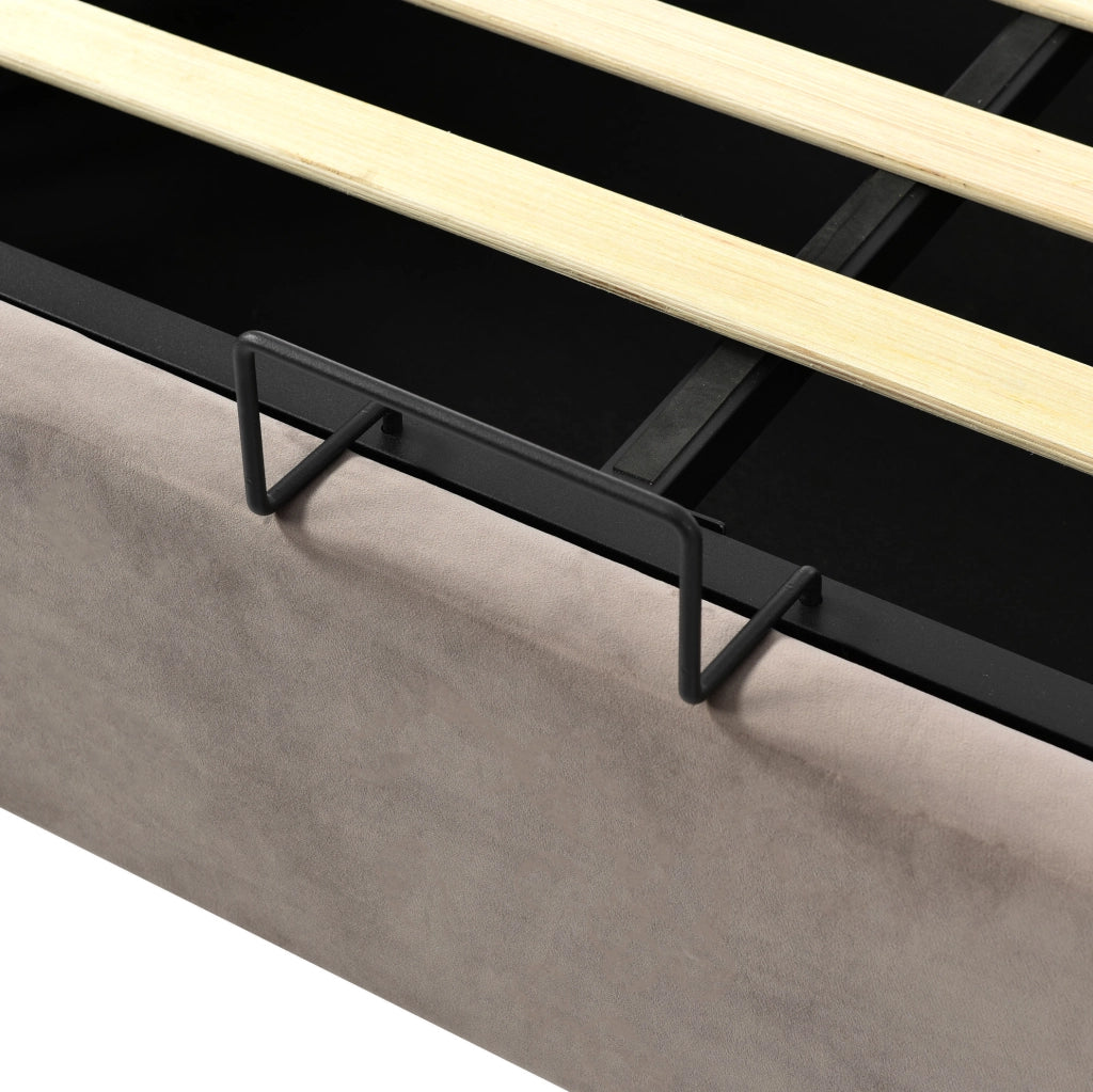 Letto imbottito 140x200 con contenitore e testiera regolabile