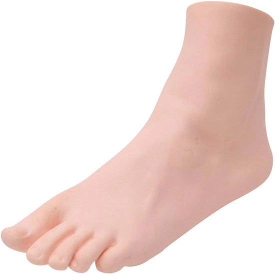 Modello realistico di piede 22,5 cm - piede in PVC per allenamento unghie, tatuaggio e gioielli fotografici - piede manichino per scarpe, calze, formazione pedicure