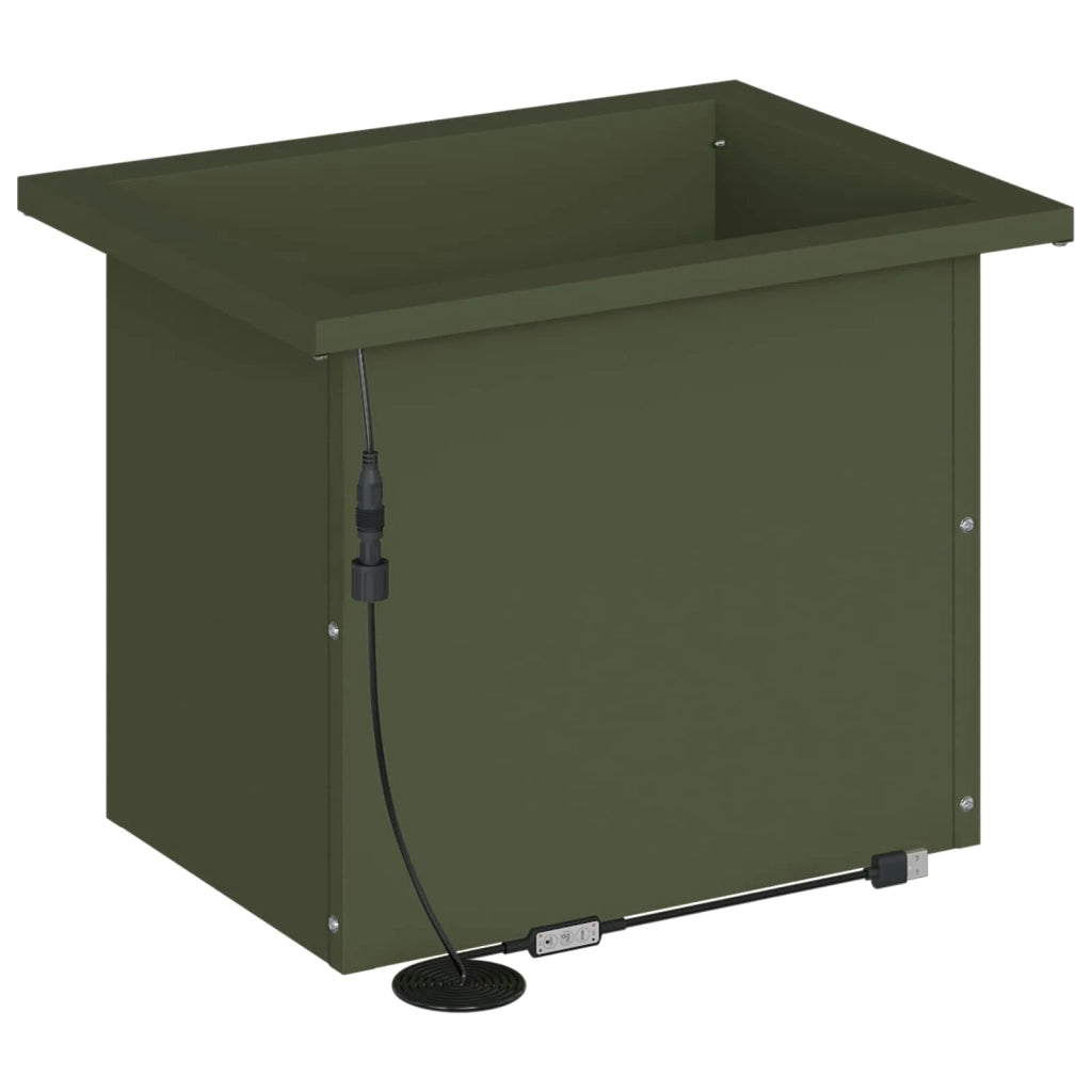 Fioriera da giardino con LED Verde Oliva 30 x 40 x 30 cm 8008076