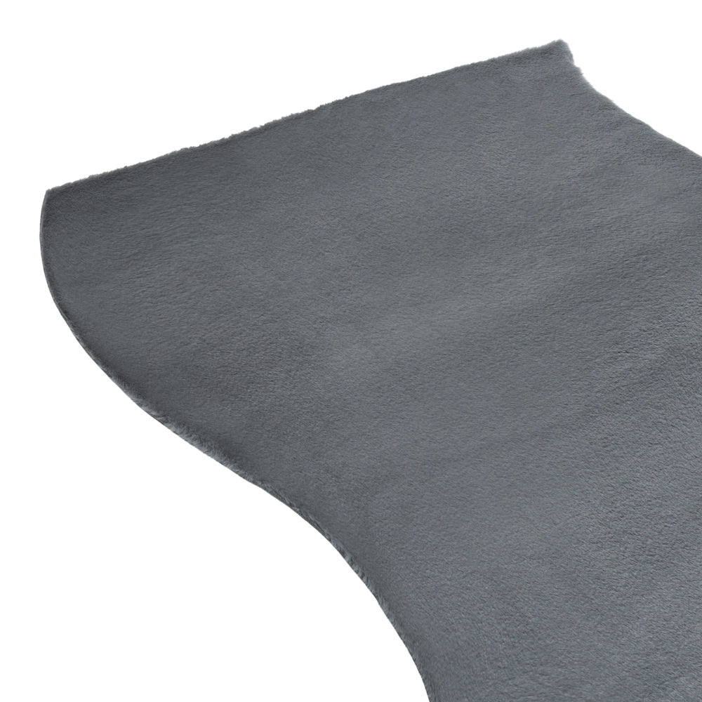 Tappeto Grigio Scuro in Ecopelliccia 160 × 230cm a Pelo Lungo con Retro in Poliestere per Soggiorno e Corridoio Moderni