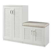 Mobiletto portascarpe Løten con panca MDF 97 x 120 x 36 cm bianco 03_0010122