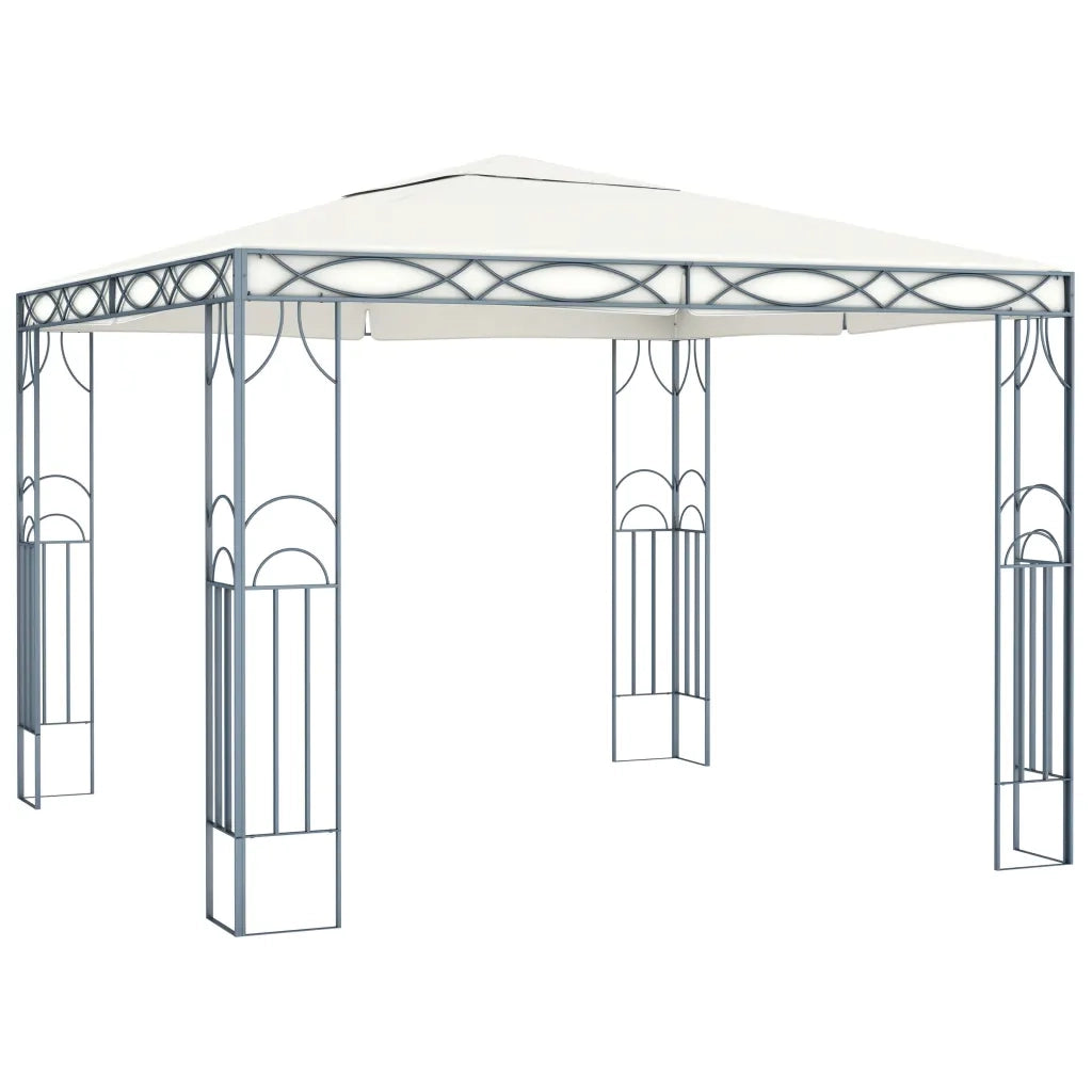 Gazebo con Stringa di Luci LED 300x300 cm Crema
