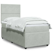 vidaXL Giroletto a Molle con Materasso Grigio Chiaro 100x200cm Velluto