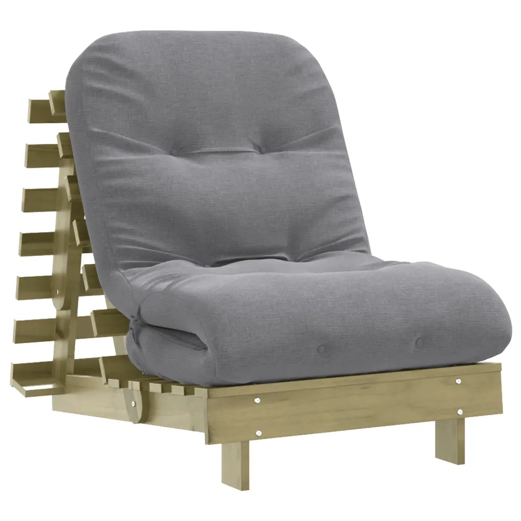Divano Letto Futon con Materasso-Sofa Letto-Daybed 70x206x11cm Pino Impregnato