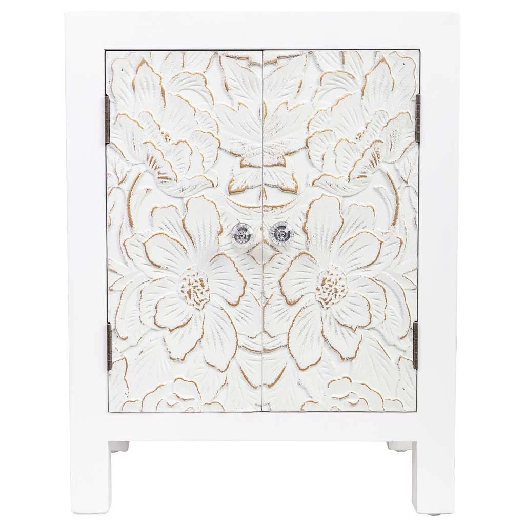 Tavolino in legno con 2 porte 42x32x55