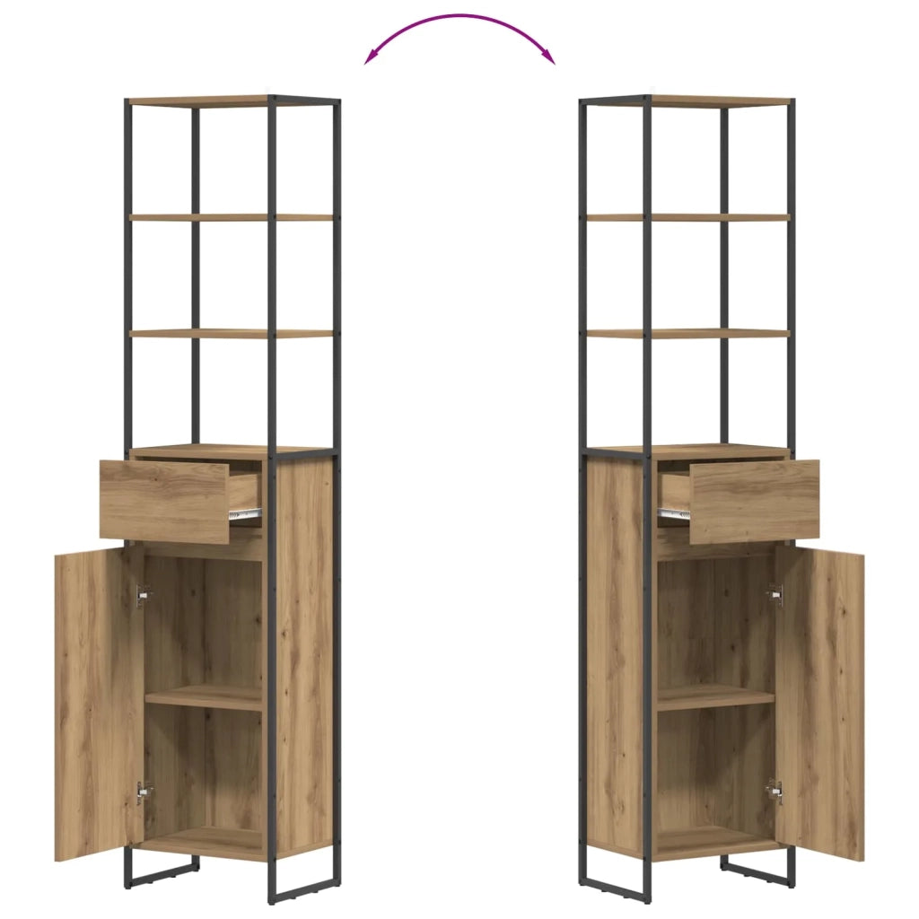 Mobile da Bagno con porta Rovere Artigianale 40 x 30 x 180 cm