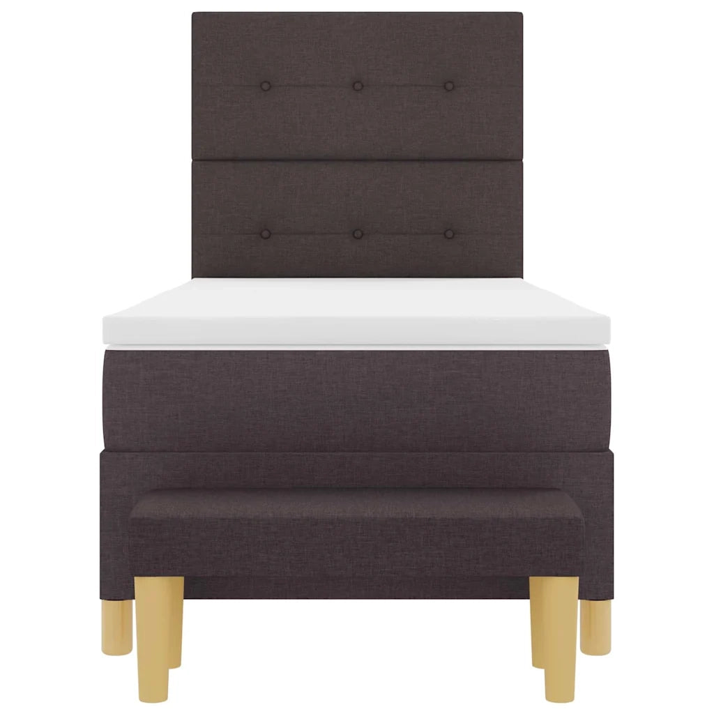 Letto a molle con testiera Marrone Scuro 200 x 100 cm Tessuto 3344278