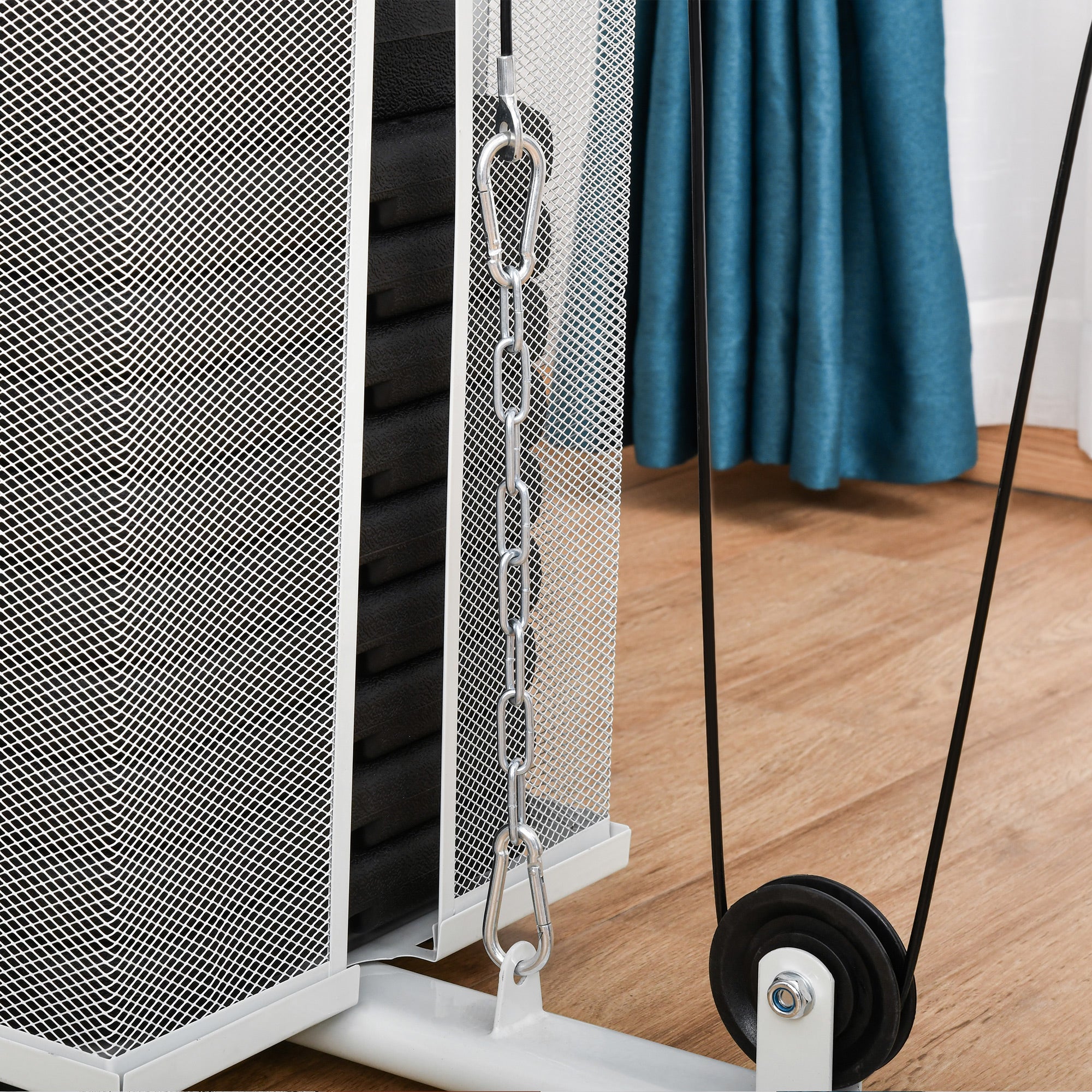 Stazione Fitness Multifunzione 150x110x210 cm in Acciaio e PU Bianco