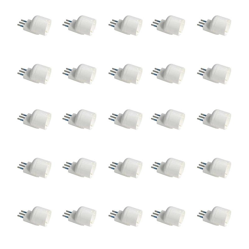 Adattatore Spina Elettrica Angolare 2P+T 10A con 1 Presa Standard Italiana 10A / Schuko 16A Laterale Salvaspazio