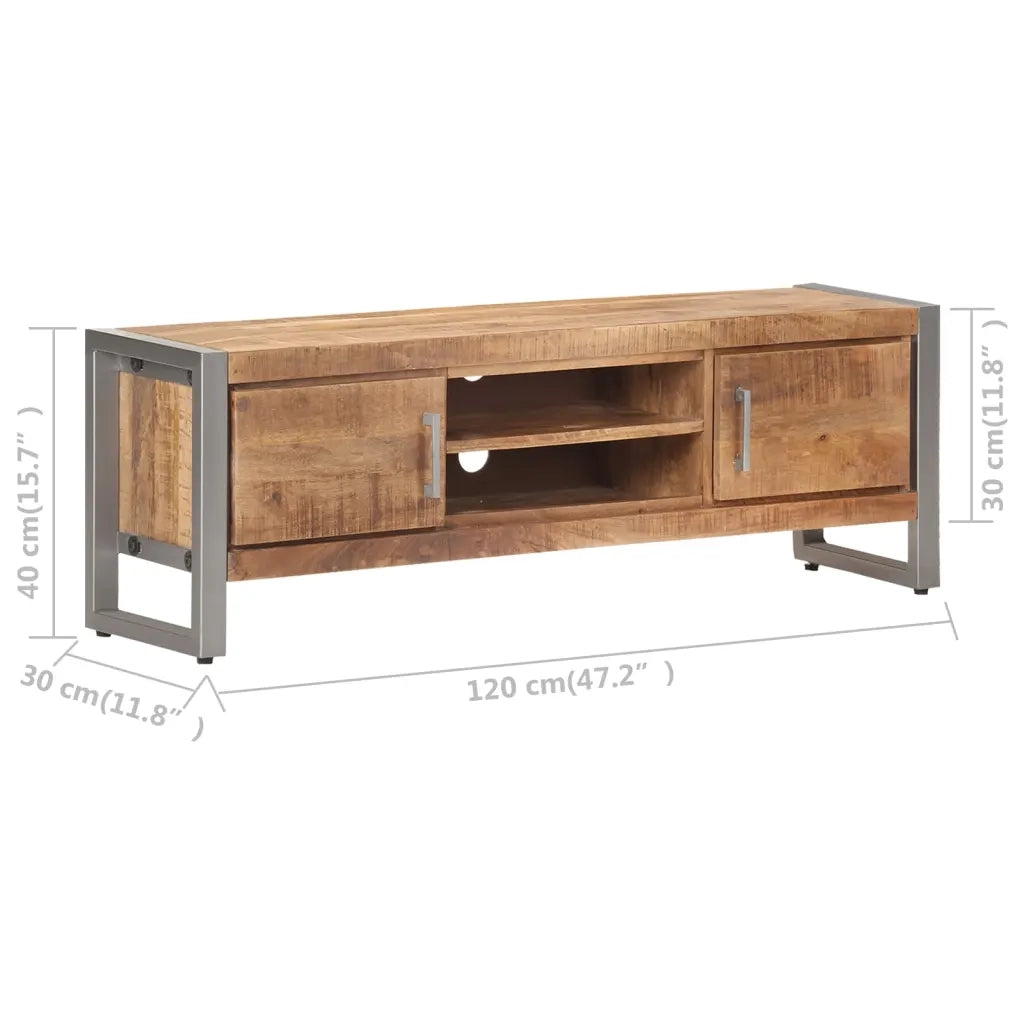 Mobile Porta TV 120x30x40 cm in Legno di Mango Grezzo cod mxl 21519