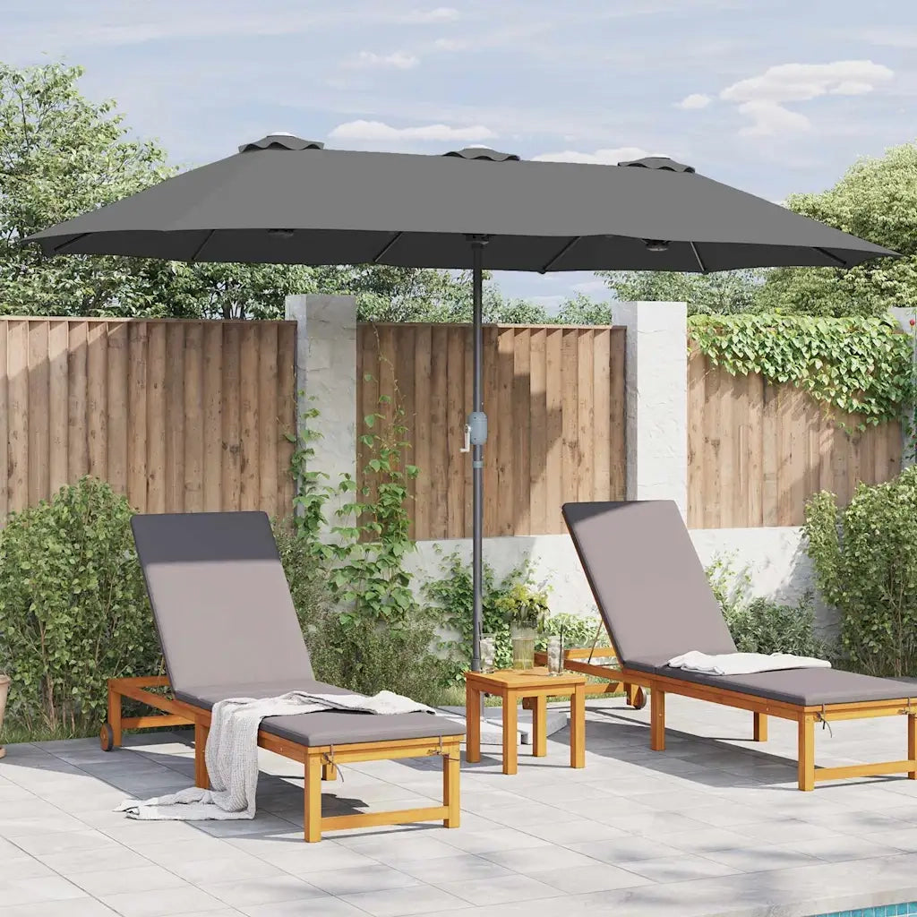 Ombrello da giardino-Ombrellone da spiaggia Antracite 370 x 197 x 239 cm