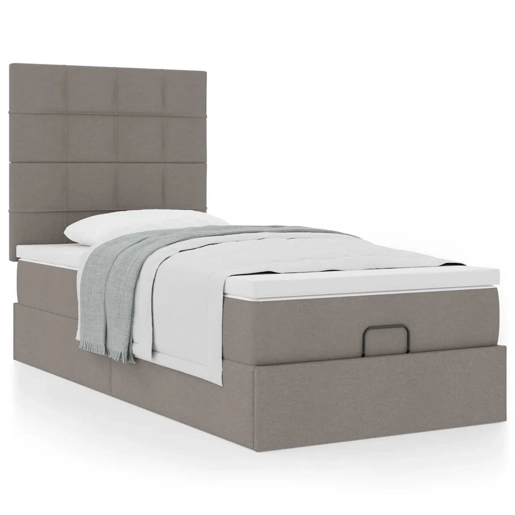 Pouf Letto con Materasso Tortora 90x200 cm in Tessuto 3313130