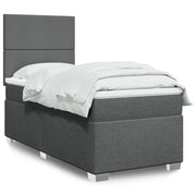 Giroletto a Molle con Materasso Grigio Scuro 90x190 cm Tessuto 3290337