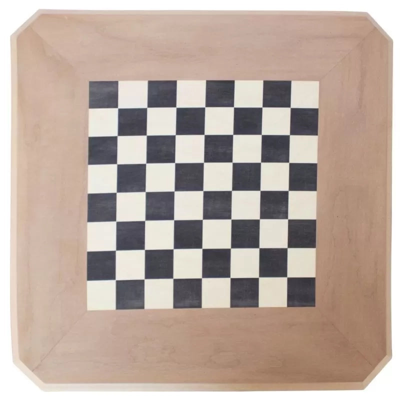 Tavolino quadrato scacchiera legno grezzo 50x50x63 - Mobili 2G