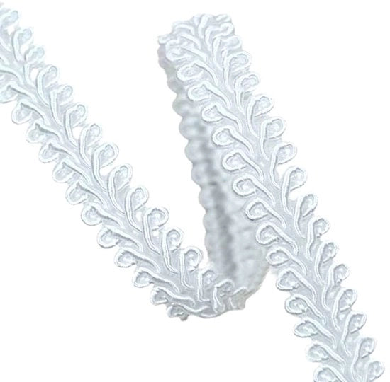 Decorazione con Lint - Kant - Gevlochten Polyester - Bianco - Duizendpootjes - Per Matrimoni e Feste - 10 mm Larghezza