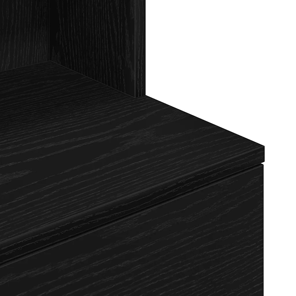 Comodino Nero 39x35x125 cm in Legno Multistrato