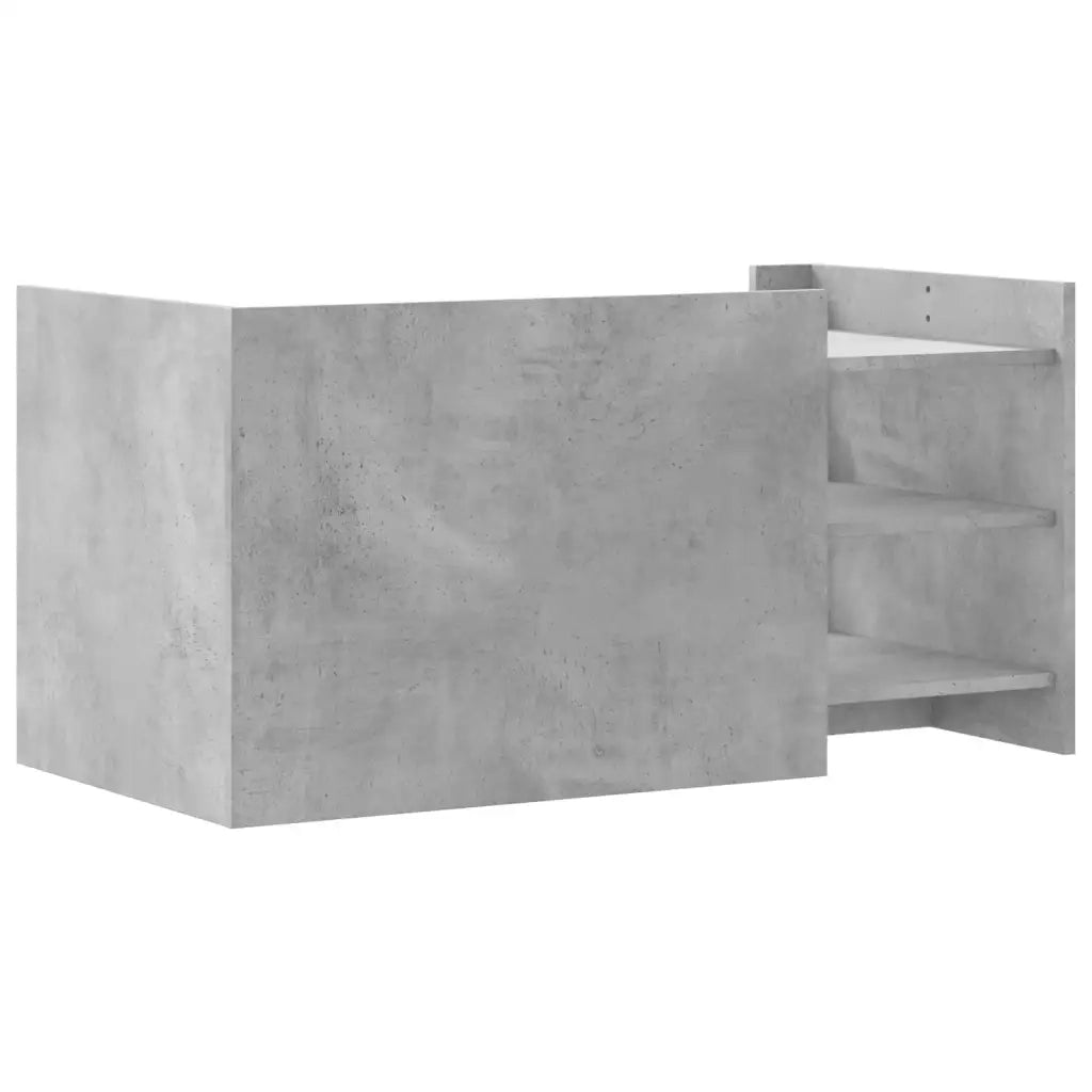 Tavolino Salotto-Tavolino da soggiorno-Tavolo Grigio Cemento 100x50x50 cm Legno Multistrato 102616