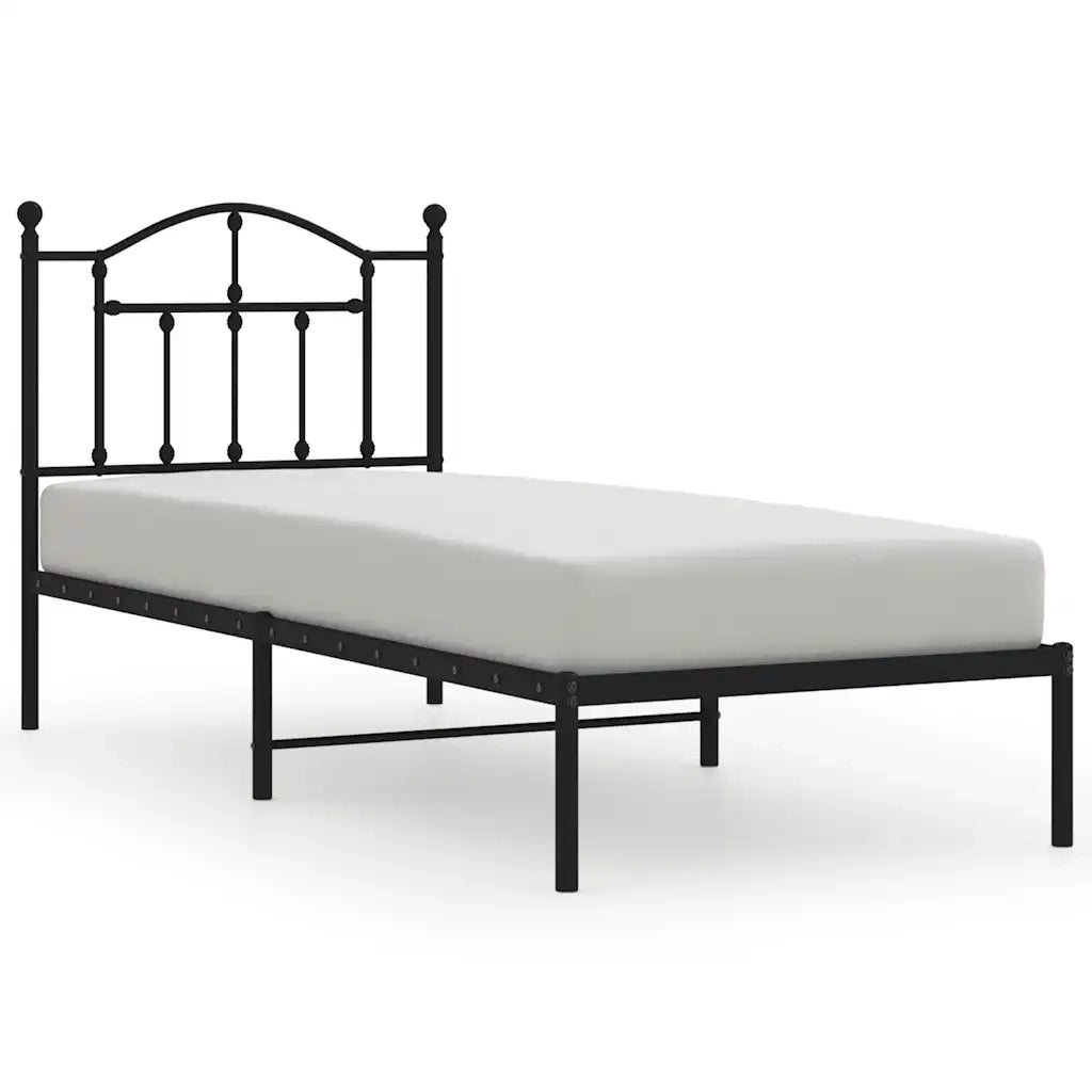 Giroletto con Testiera in Metallo Nero 90x200 cmcod mxl 129713