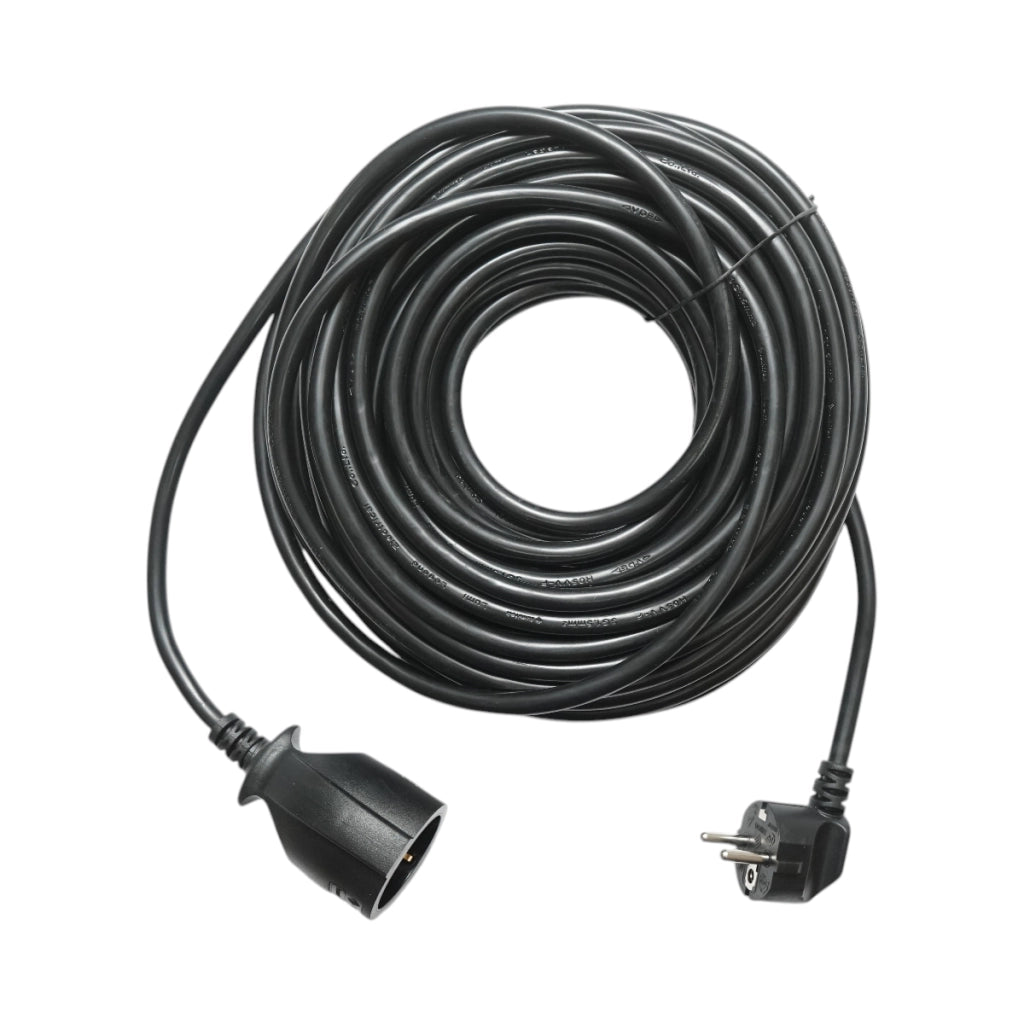 Cavo prolunga elettrico 20m H05VV-F 3x1,5mm nero con presa Schuko 16A/250V