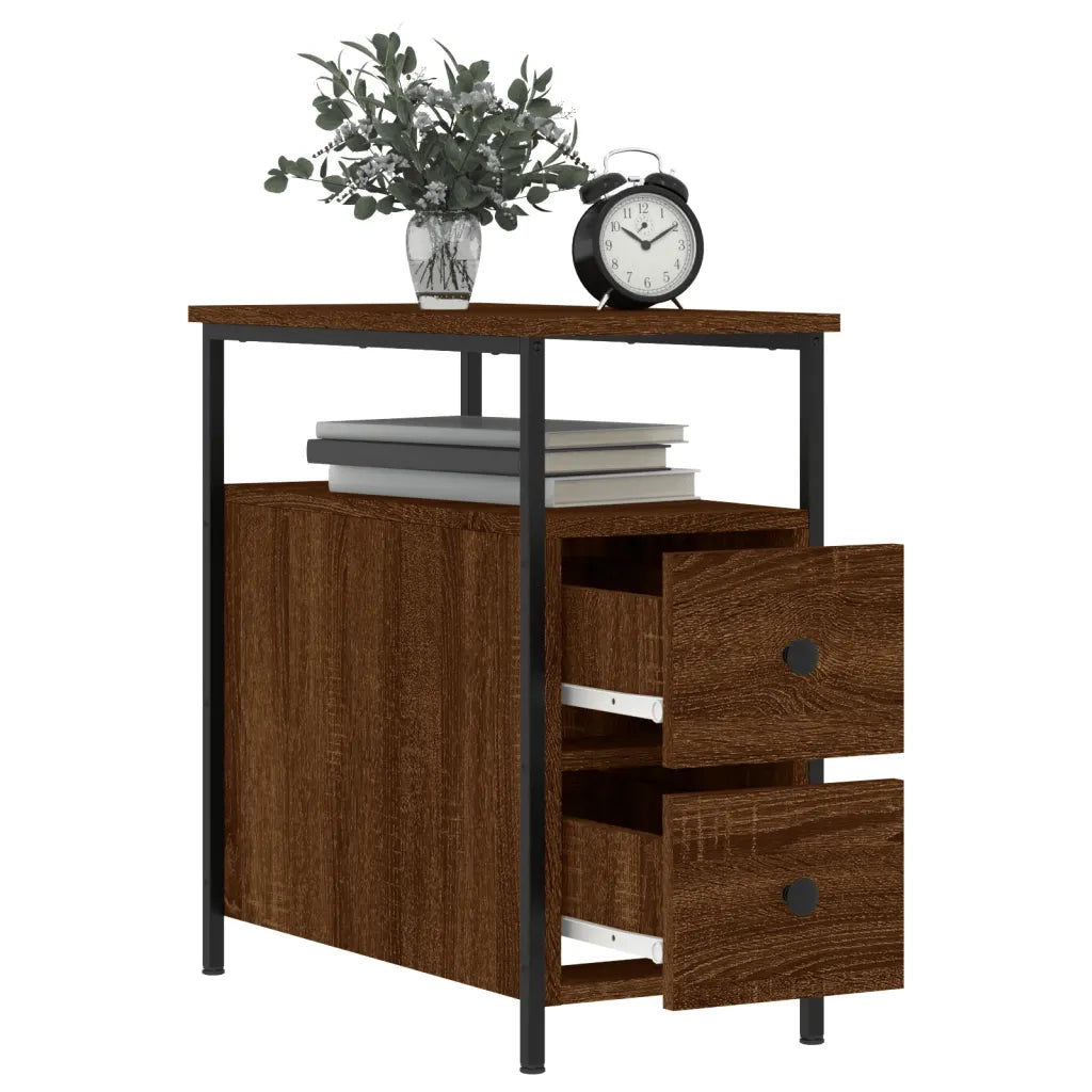 Comodini 2 pz Rovere Marrone 30x60x60 cm in Legno Multistrato 826072