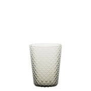 Zafferano Set 6 Tumbler Collezione Isolano in vetro soffiato artigianale lavorato a mano color grigio con texture effetto diamante di alta qualità