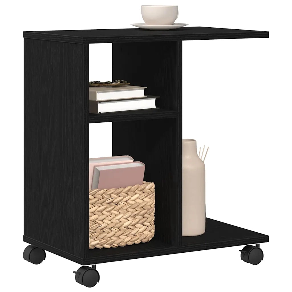 Tavolo da Finestra con lo scaffale Rovere nero 50 x 30 x 55 cm 869146
