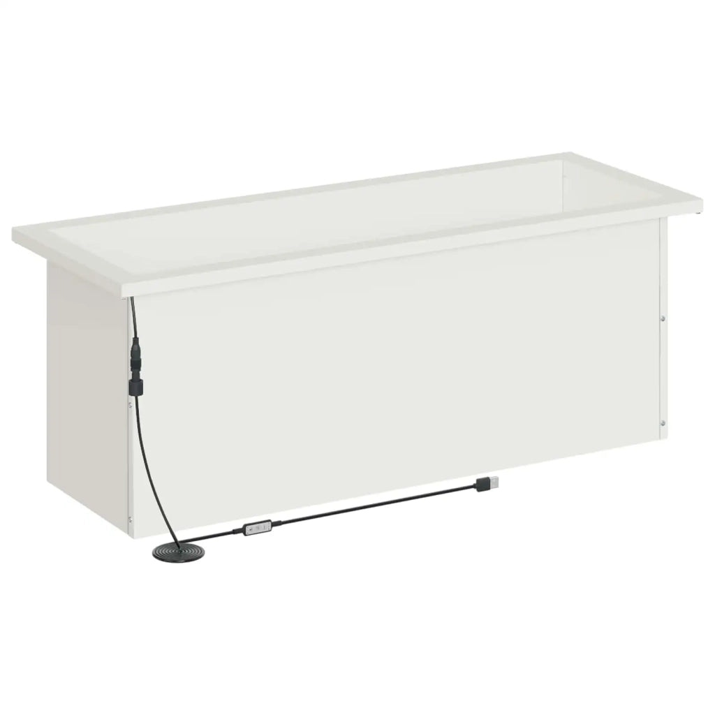 Fioriera da giardino con LED Bianco 30 x 80 x 30 cm Acciaio 8008100