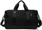 Borsa Sport per Viaggio - 47 x 22 x 25 cm - Borsa per la Spalla - Borsa per la Spalla con Tasca per Scarpe - Impermeabile e Duraturo - Idonea per Uomo e Donna - Adatta per Nuoto e Viaggio - Nero - 47*22*25cm